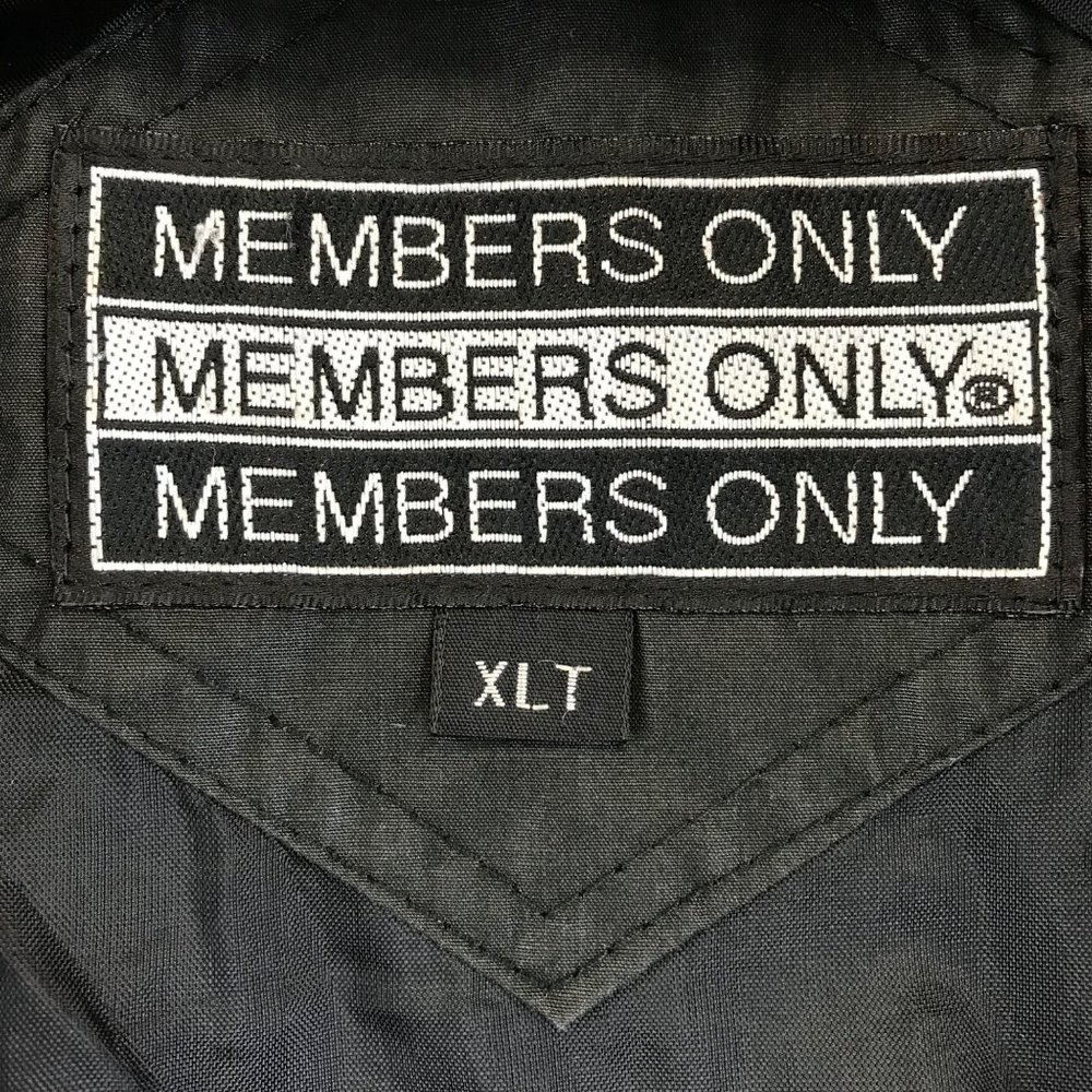 Members Only Jacket Mens Black Flight Bomber Zip Up XL - Picture 6 of 8